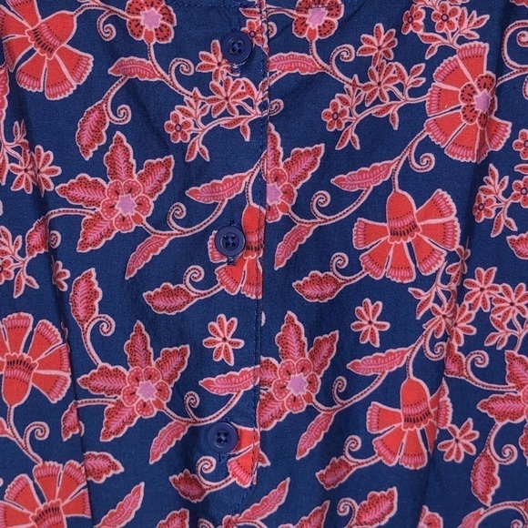Kid's Gap Red & Blue Floral Print Dress - Picture 7 of 9